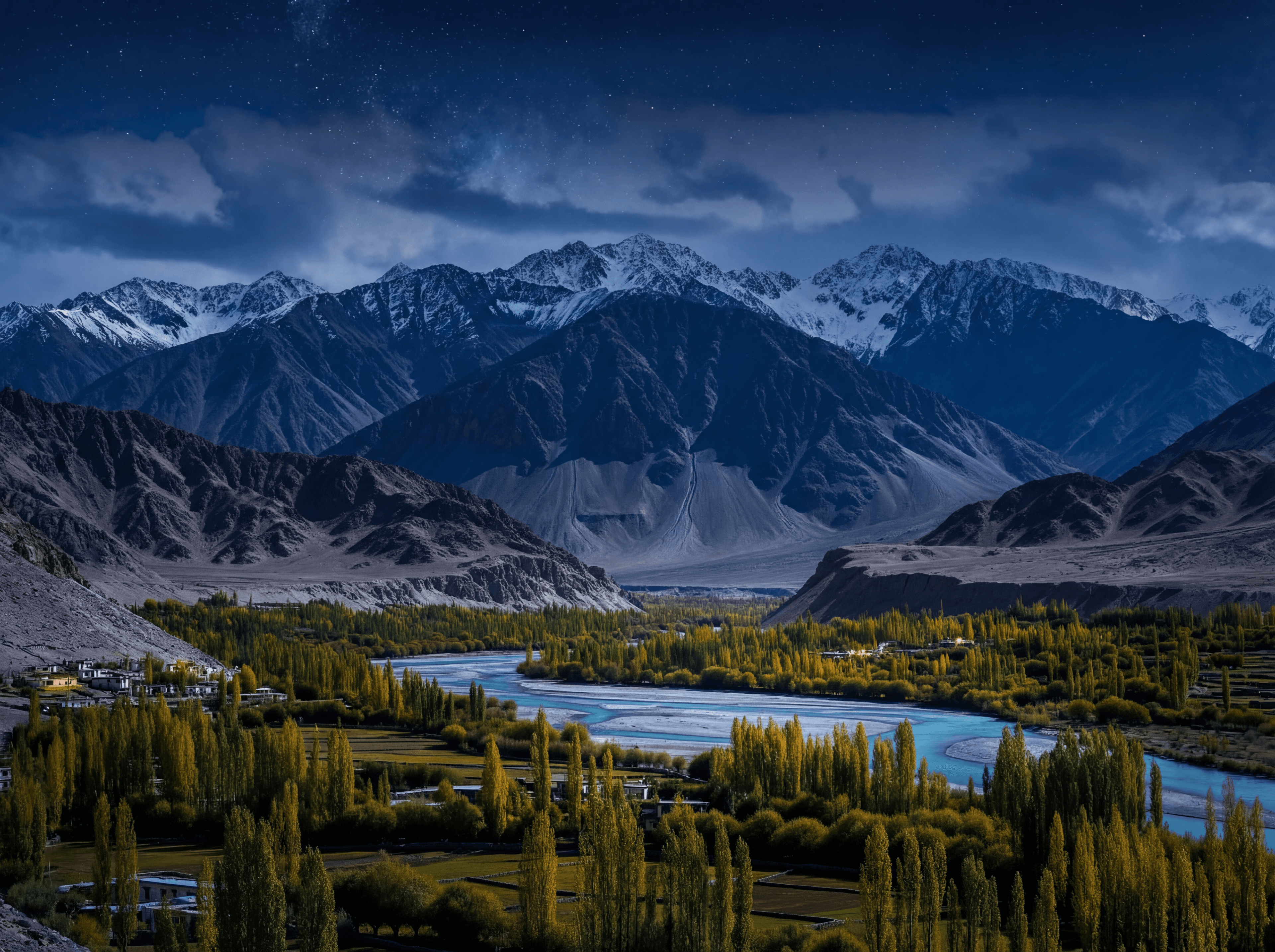 Mountain valley background